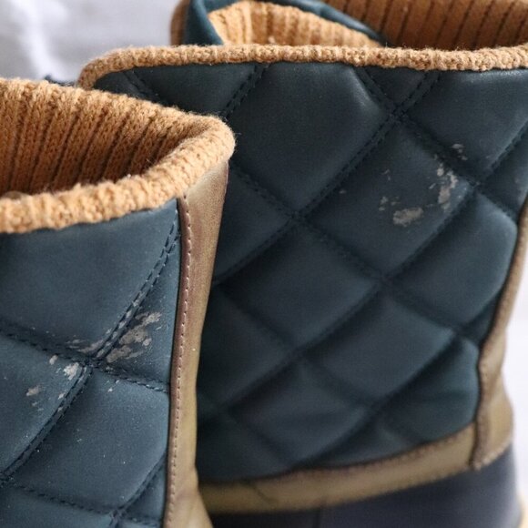 Call It Spring Women's Sz 7.5 Blue/Tan Eraude Winter Lace Up Quilted Snow Boots - Picture 12 of 12